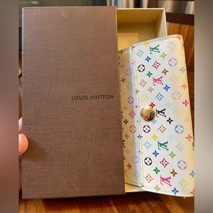 Limited edition vintage Luis Vuitton x Takashi Murakami Sarah multi color wallet